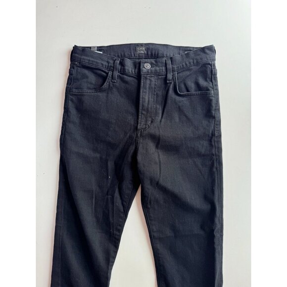 CITIZENS OF HUMANITY Drew Flounce Hem Black High Rise Cropped Jeans, Size 28 - Picture 6 of 16